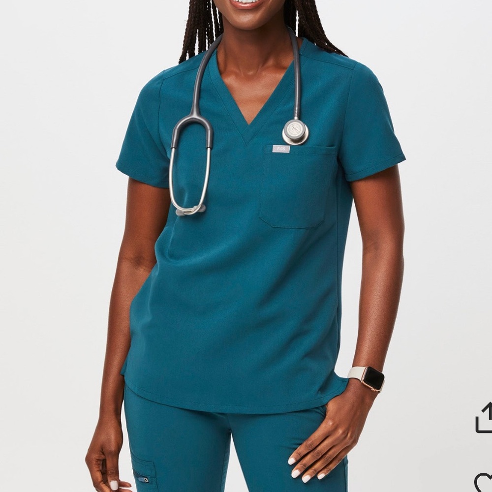 FIGS | Caribbean Blue Catarina One-Pocket Scrub Top XXS